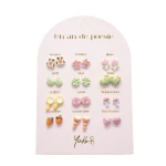 Kolczyki „ROK POEZJI” – Mali odkrywcy, 12 par (wersja francuska)