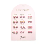 Kolczyki „ROK POEZJI” – Różowe, 12 par (wersja francuska) (1)