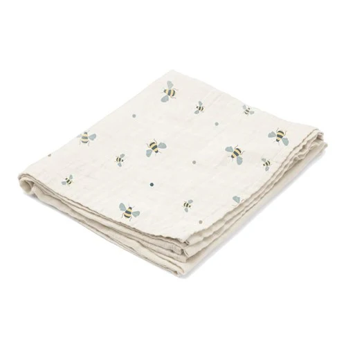 Kocyk pieluszka muślinowa Swaddle Honeybee 100x100 Vanilla Copenhagen