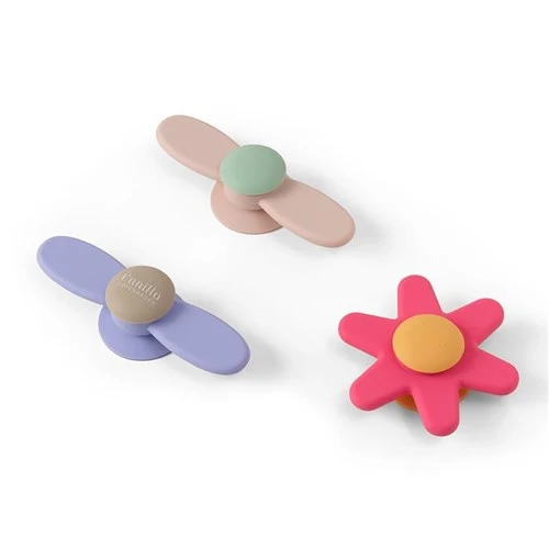Silikonowe spinnery z przyssawką 3 szt pink 0+ Vanilla Copenhagen