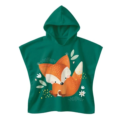 Okrycie kąpielowe z kapturem 100% cotton Lisek