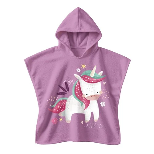 Okrycie kąpielowe z kapturem 100% cotton Jednorożec