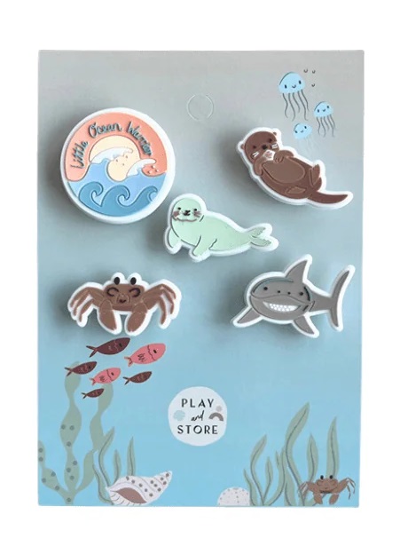 Przypinki - Charmsy do koszyczka do rowerka biegowego Little Ocean Play and Store