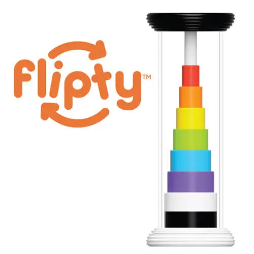 Flipty Obracanka Tęczowo-Kontrastowa Fat Brain Toy dla niemowląt grzechotka