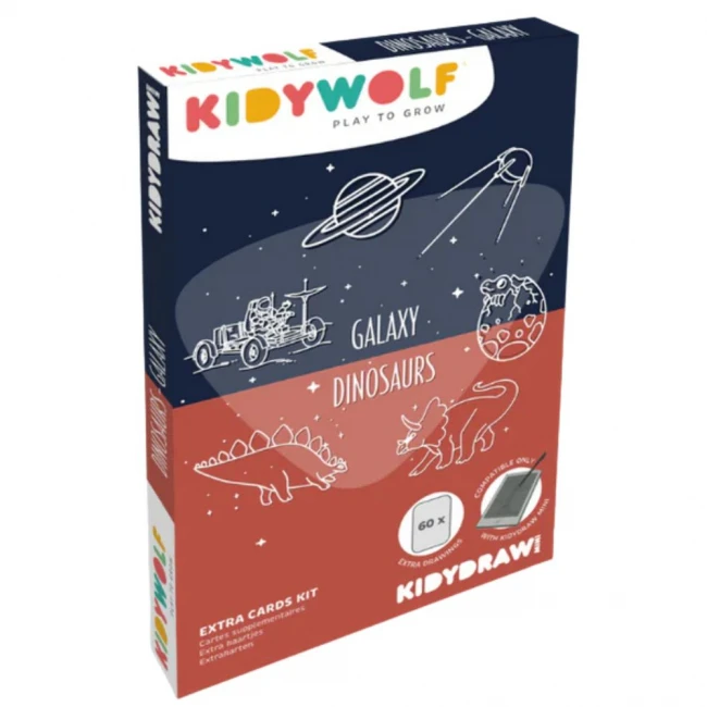 Wkłady uzupełniające do tabletu Kidydraw Mini Kidywolf - GalaktykaDinozaury 60 szt.