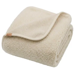 Koc wełniany Zaffiro Nevada Beige 100 × 150 cm – beżowy, wełna baranizowana