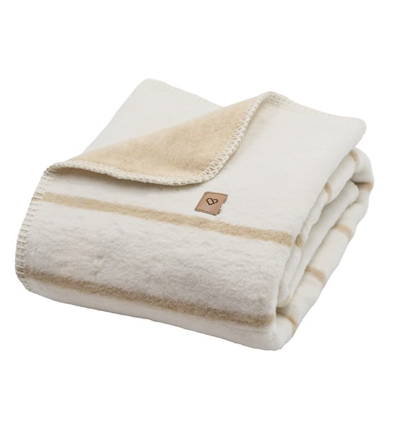 Kocyk bawełniany Zaffiro Alba Beige 75 × 100 cm – beżowy w paski
