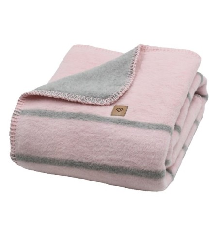 Kocyk bawełniany Zaffiro Alba Baby Pink 75 × 100 cm – różowy w paski