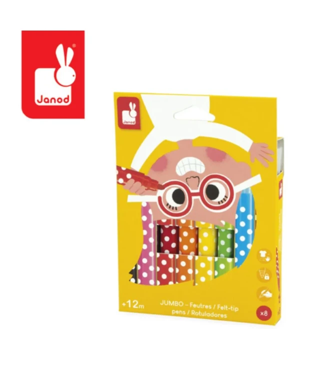 Flamastry jumbo 8 kolorów 12m+