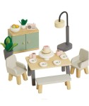 Drewniane mebelki do domku dla lalek jadalnia Daisylane