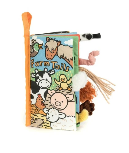 Książeczka sensoryczna szeleszcząca z ogonkami zwierząt zabawki dla niemowląt