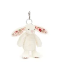 Breloczek króliczek z kwiecistymi uszami kremowy ''Berry'' 18cm