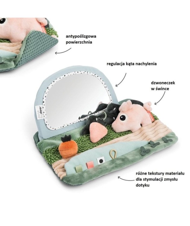Lusterko z miękkimi zabawkami dla niemowlaka Done by Deer