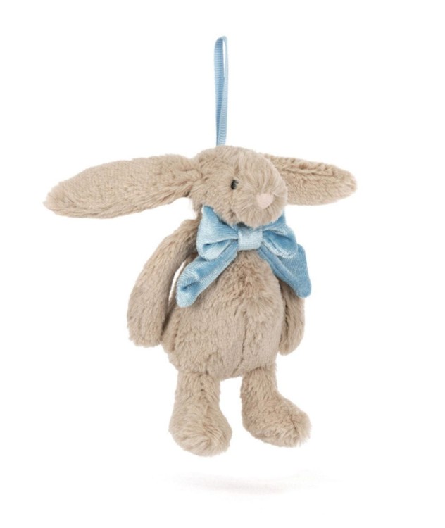 Króliczek Beżowy Zawieszka Świąteczna 13cm