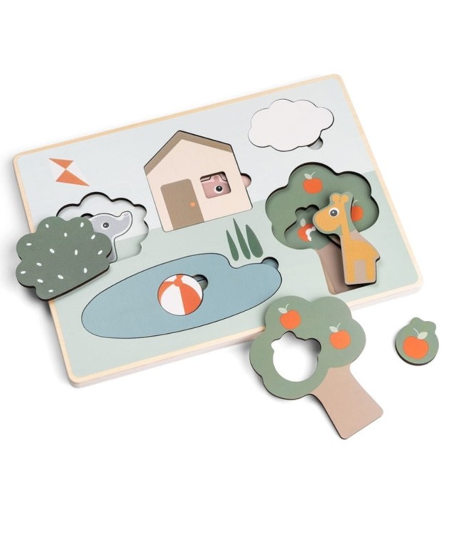 Drewniane Puzzle Warstwowe Deer Friends - drewniane zabawki edukacyjne montessori
