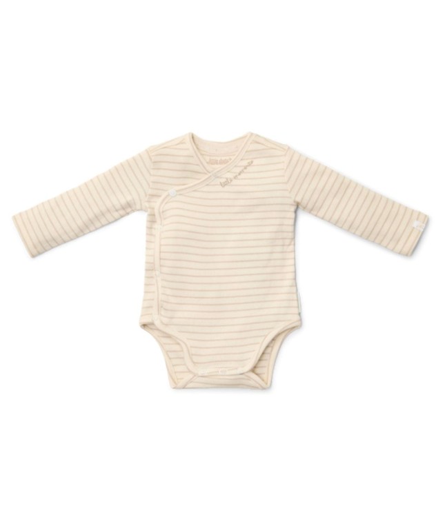 Beżowe body kopertowe z długimi rękawami wyprawka noworodka