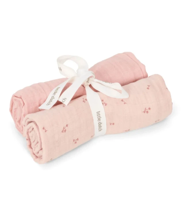 Otulacze muślinowe 70 x 70 cm (2 szt.) Pure Blossom wyprawka pieluszki od Little Dutch