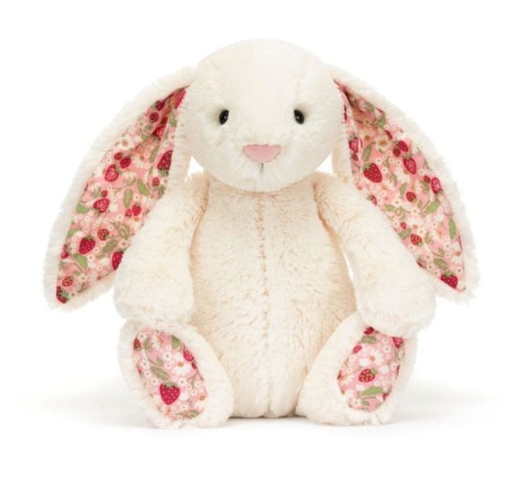 Króliczek z Kwiecistymi Uszami Kremowy „Berry” 31cm orginalny jellycat  bashful bunny