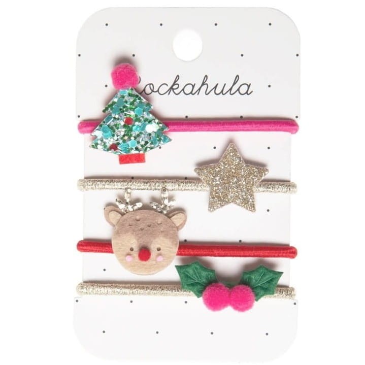 Świąteczne Gumki do Włosów dla dziewczynki– Festive Christmas Ponies Rockahula