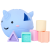 Sorter kształtów silikonowy wieloryb PASTEL Jellystone