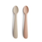  Łyżeczki Silikonowe do Nauki Samodzielnego Jedzenia 2-Pack Blush / Shifting Sand