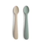 Łyżeczki Silikonowe do Nauki Samodzielnego Jedzenia 2-Pack Cambridge Blue / Shifting Sand