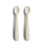 Łyżeczki Silikonowe do Nauki Samodzielnego Jedzenia 2-Pack Ivory