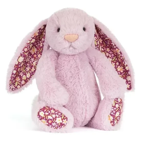 Króliczek LUX Liliowy z Kwiecistymi Uszami 31 cm Jellycat orginalny fioletowy